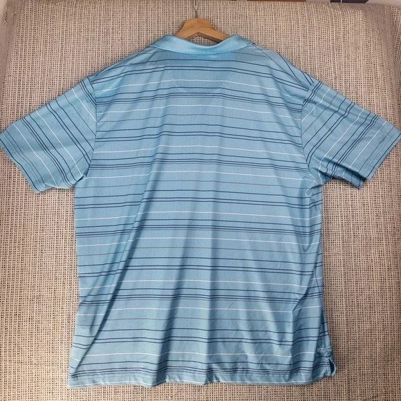 Callaway Polo Shirt Mens 2XL Blue‎ Striped Opti-Dri Golf Performance Lightweight - Picture 6 of 7